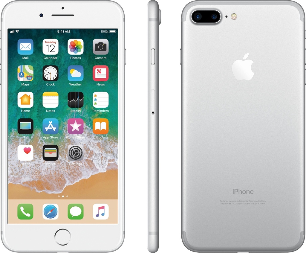 iPhone 7 Plus 128GB Silver A Grade with New Battery ( Used )