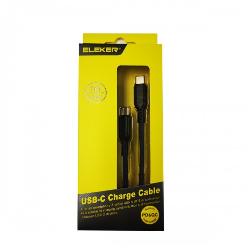 ELEKER USB-C to C cable 1Meter 3.28ft with retail package....