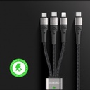 DUX DUCIS DUZZONA A4-01 3-IN-1 Data Cable Type-C to Micro+iP+Type-C 1.3Meter Black-Grey