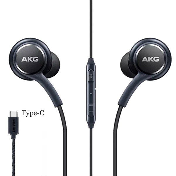 Original Samsung AKG Earphones with type C connector for S20, Note 10, 20 ultra Black