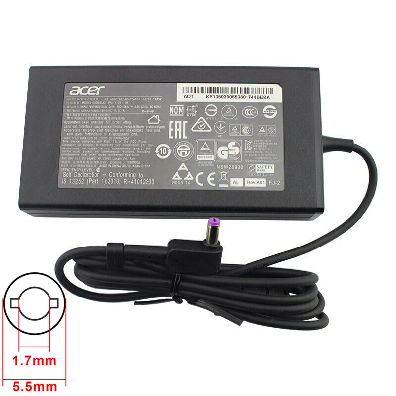 ACER Genuine 135W Adapter Charger ADP-135KB ACER Nitro 5 AN515-53-55G9 AN515-53-52FA