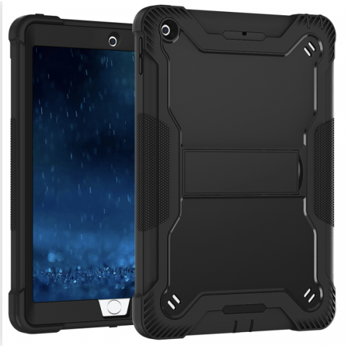 iPad Mini 4 (2015) / Mini 5 (2019) | Shockproof Rugged Armor Case with Kickstand Tablet Cover Pin Connectork – Black