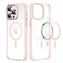 iPhone 14 Pro MagSafe Clear Phone Cover Case Clin Mag Series Grey / Pin Connectork Border (DUX DUCIS) Pink