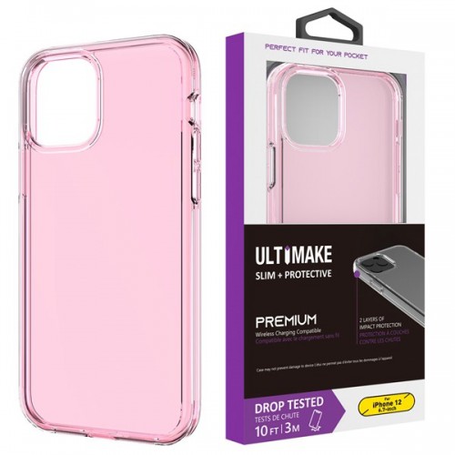 iPhone 12 Pro Transparent ShockProof Phone Case (Ultimake) Pink