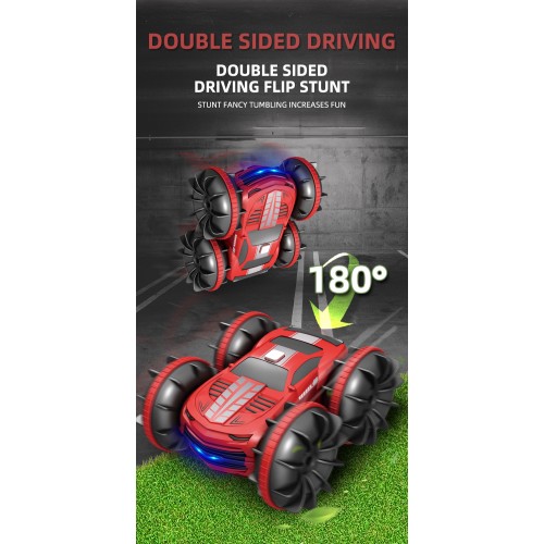 [E0680350008] 828D 2.4G 4WD Double Sided Amphibious Remote Control Vehicles(DUAL CONTROL VERSION)-RED