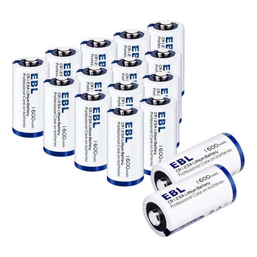 [Z0130020018] EBL CR123A Battery 3V 1600mAh Lithium 16-Pcs