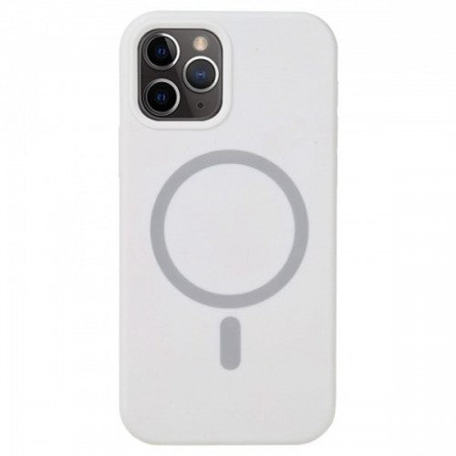 Magsafe Magnetic Phone Case Soft Silicone Back Cover For iPhone 12/12 PRO WHITE