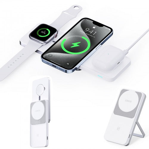 [FC]DUX DUCIS DOZZONE W19-01 3-in-1+ 15W Magnetic Wireless Charger Stand for Smartphone/Earbuds/Watch