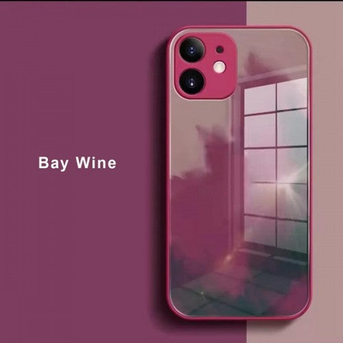 [UD07]Biguo Phone Artistic Shockproof Case for iPhone 12 6.1 Bay Wine Red