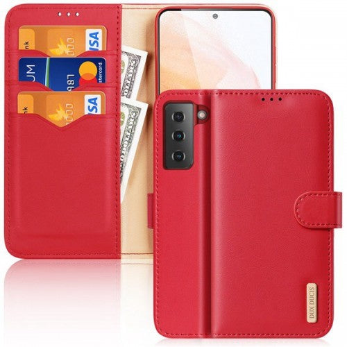 DUX DUCIS Hivo Series Genuine Leather Case for iPhone 13 Pro Red