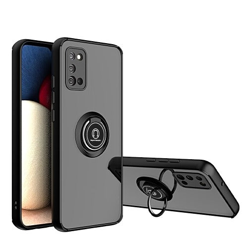 [UC05]iPhone XS Max Q Shadow Mobile Shockproof Case Car Holder Magnetic Bracket Ring Back Cover BLACK