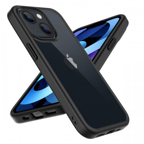 [AL2]YUVAL 9H Tempered Glass Anti scratch Clear shock proof case for iPhone 14 Plus(14 Max) 6.7 support wireless charging - Black Border