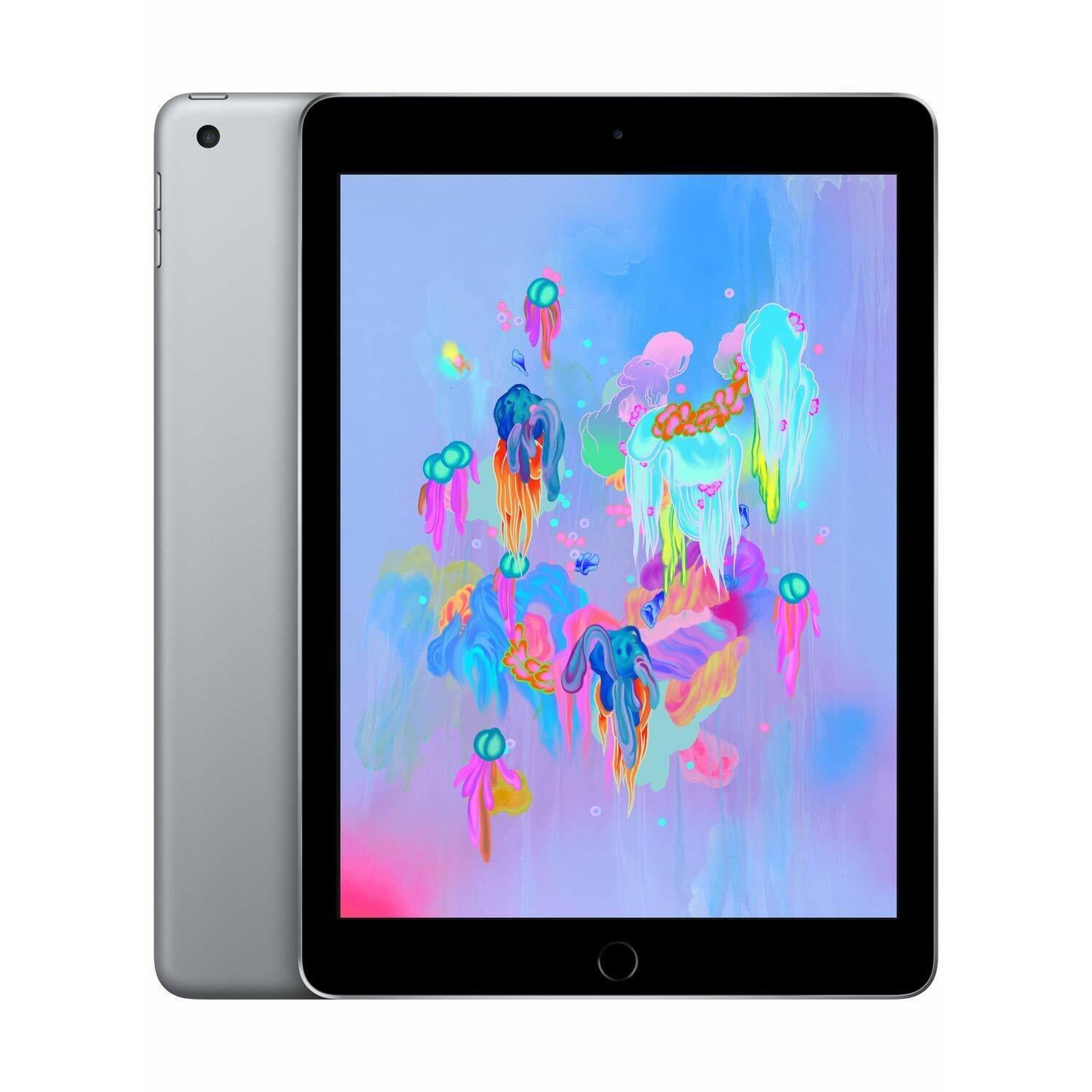 iPad 6th Gen 9.7" Cellular + Wi-Fi 128GB Space Gray A1954 A Grade above 80% Battery Health( Refurbished )