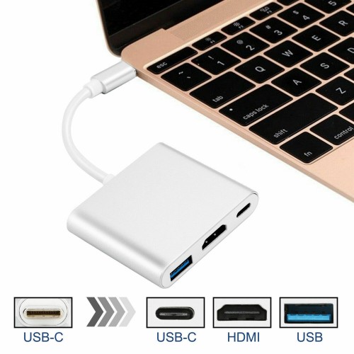 USB-C Aluminum Digital AV Multiport Adapter USB-C To USB-C HDMI USB-A