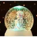 Sitting Mermaid Glowing Crystal Ball Glass Ball Snowflake Band Music Birthday Christmas Gift Creative Music Bell Resin Crafts Home Decoration Ball