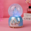 Blue Castle Glowing Crystal Ball Glass Ball Snowflake Band Music Birthday Christmas Gift Creative Music Bell Resin Crafts Home Decoration Ball