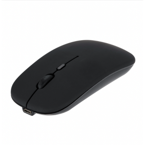 Rechargeable Silent Ergonomic Bluetooth + 2.4GHz Wireless Mouse Built-in NANO Receiver Black