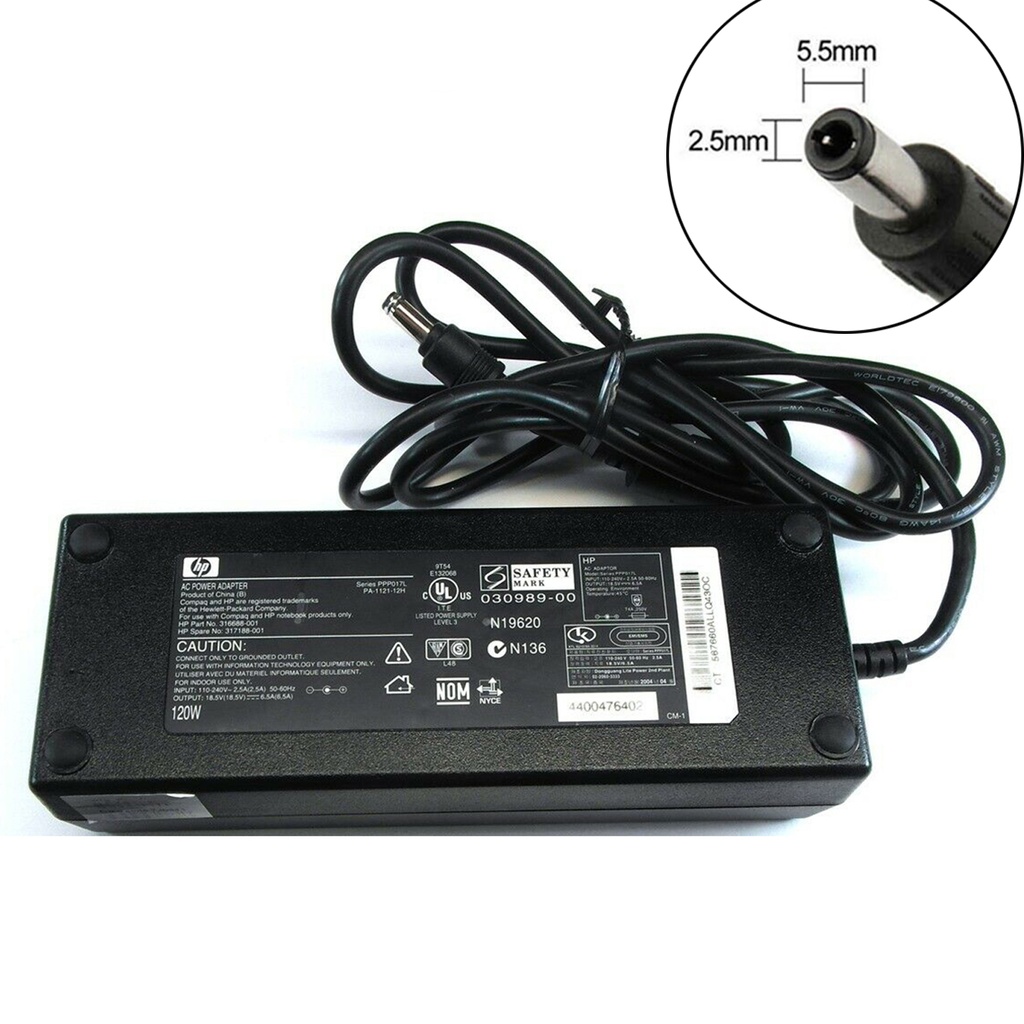 HP Original HP AC Adapter Charger 18.5V 6.5Amp 120W