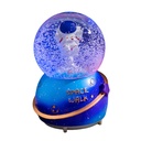 Blue Astronaut Glowing Crystal Ball Glass Ball Snowflake Band Music Birthday Christmas Gift Creative Music Bell Resin Crafts Home Decoration Ball Blue