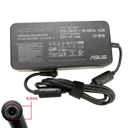 [L0100060025] Asus Original ASUS 280W ADP-280BB B AC Adapter for ROG Strix Scar 17/Zephyrus Duo