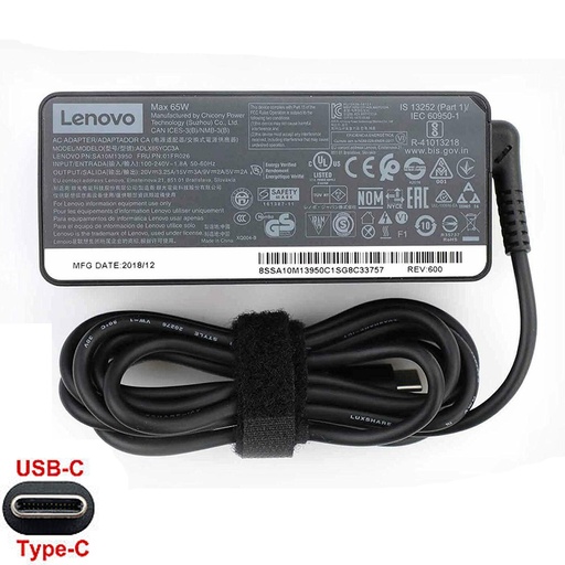 [L0090060007] Lenovo/IBM Original 65W Type-C Adapter Charger for Lenovo ThinkPad X1 Carbon Yoga ADLX65YLC3A